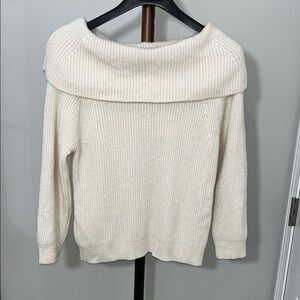 Chic Off-Shoulder Cream Sweater